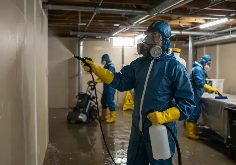 Basement Sanitization and Antimicrobial Treatment process in Alma, MI